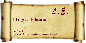 Linges Edmond névjegykártya